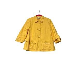 Coldwater Creek Women’s Jacket Career Canary Sun Yellow Large Buttons Size 10p